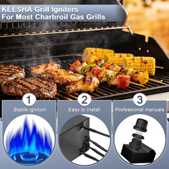 Grill Igniter Replacement Kit for Charbroil (G511-0055-W1), 4 Outlet Electronic