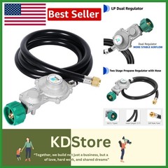 Two-Stage Propane Hose & Regulator – 5FT for Ultimate Gas Flow Stability