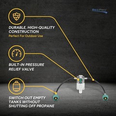 RecPro RV Propane Gas Regulator 2-Stage Auto Changeover 250 PSI