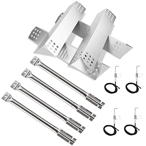 Hisencn Burner Heat Plate Kit Fits Master Forge 1010037 1010048 Stainless 4-Pc