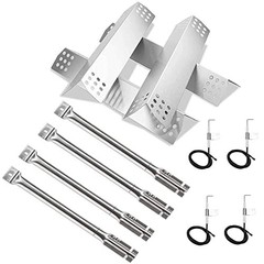 Hisencn Burner Heat Plate Kit Fits Master Forge 1010037 1010048 Stainless 4-Pc