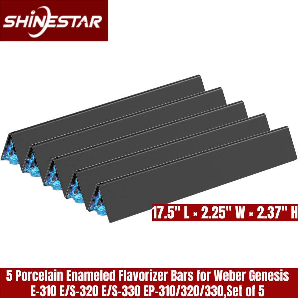 7621/7620 Porcelain Steel Flavorizer Bars for Weber Genesis 300 Gas Grill, 17.5″