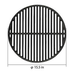 15.5 Inch Cast Iron Grill Grate Round Searing Grid for Medium Kamado Charcoal