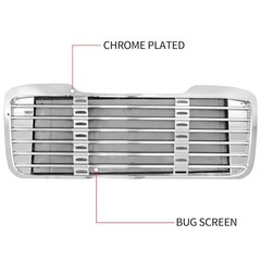 Chrome Grille with Bug Screen for 2003-2015 Freightliner M2 100 106 112, Front