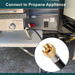 18FT Universal RV Propane Hose 1/4″ QCC-1 to 3/8″ Flare BBQ Heater Line