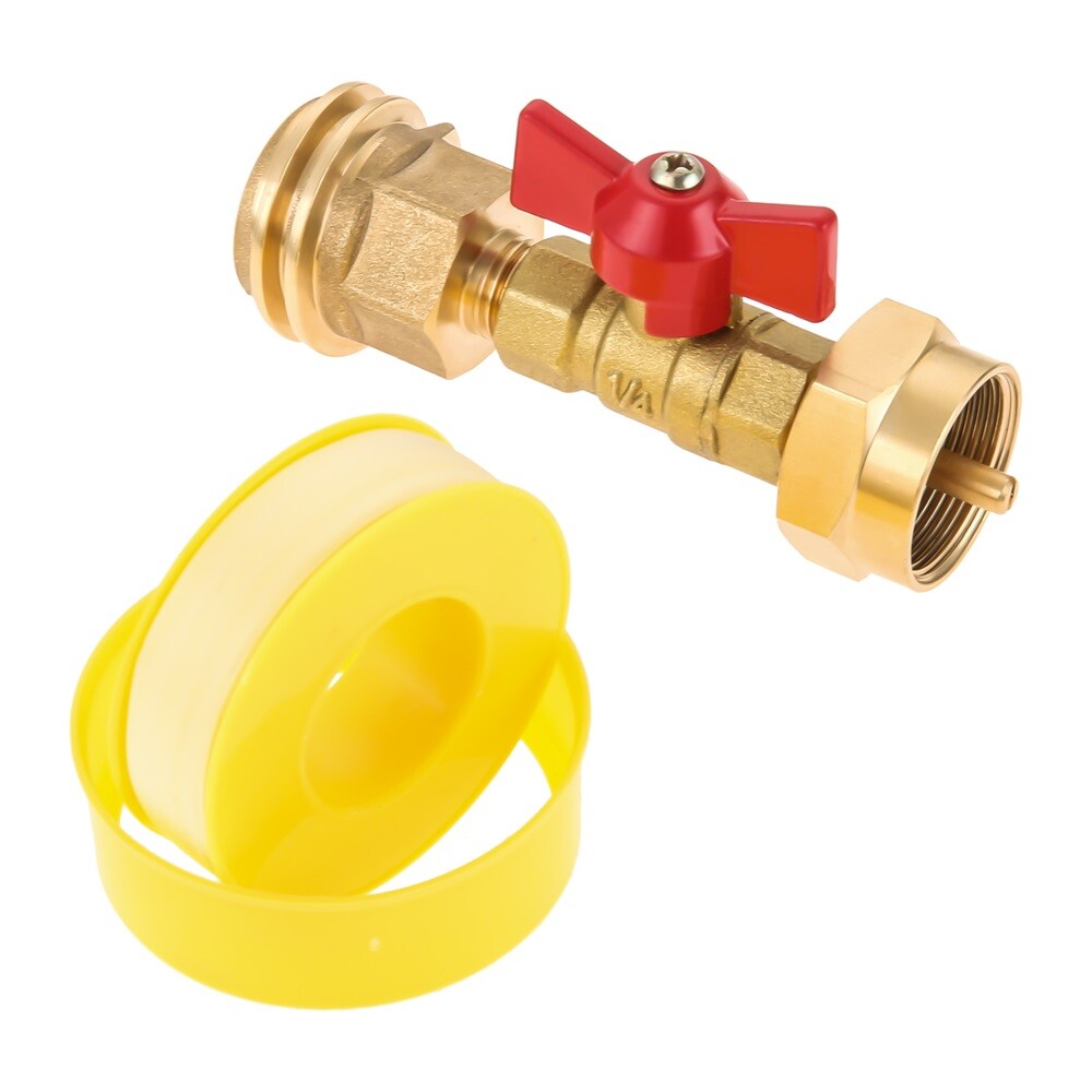 1LB Propane Tank Adapter with Valve QCC/Type1 Male for BBQ Grill Propane Tree