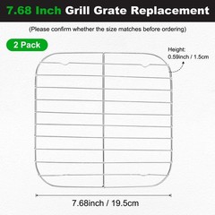 2 Pack Grill Grate Replacement, Steel Grill Grates for BBQ Parts [7.68 Inch]
