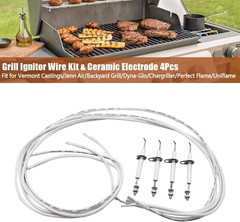 Meyffon 4-Pack Grill Igniter Wire & Ceramic Electrode Kit Fit for Jenn Air, BBQ