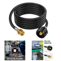 Durable 12ft Propane Hose – 1lb to 20lb Converter for Outdoor Grills & Heaters