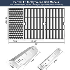 Grill Replacement Parts for Dyna-Glo 5 Burner DGH474CRP DGH485CRP DGH483CRP, Sta