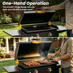 Handle and Hinge Kit for Blackstone Grill and Griddle (28”, 36”, 44″), Lid Hinge