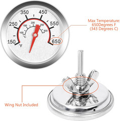 Qulimetal 1.85″ Lid Temperature Gauge for Most of Char Broil Gas Grills, Grill T