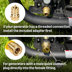 15-Foot Natural Gas Hose with Adapter, 1/2-Inch Diameter, for Tri Fuel Generato