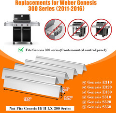 17.5 Inch SUS 304 Flavorizer Bars for Weber Genesis E-310, E-330 with Front Cont
