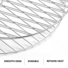 13.7″ Round Grill Grates Set of 3, Replacement Cooking Grates, Chromed Iron S…