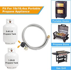 Heater Camping 6 FT Propane Hose Adapter Propane Stove Tabletop Grill with Guage
