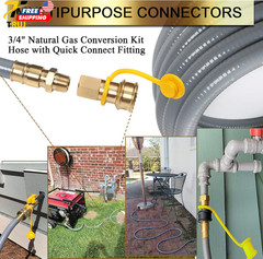 56 Feet 3/4-inch ID Natural Gas Hose with Quick Disconnect Fittings for NG/LP