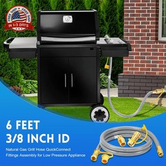 6FT 3/8 Natural Gas Hose Quick Connect CSA Certified Heavy-Duty for Grill Genera