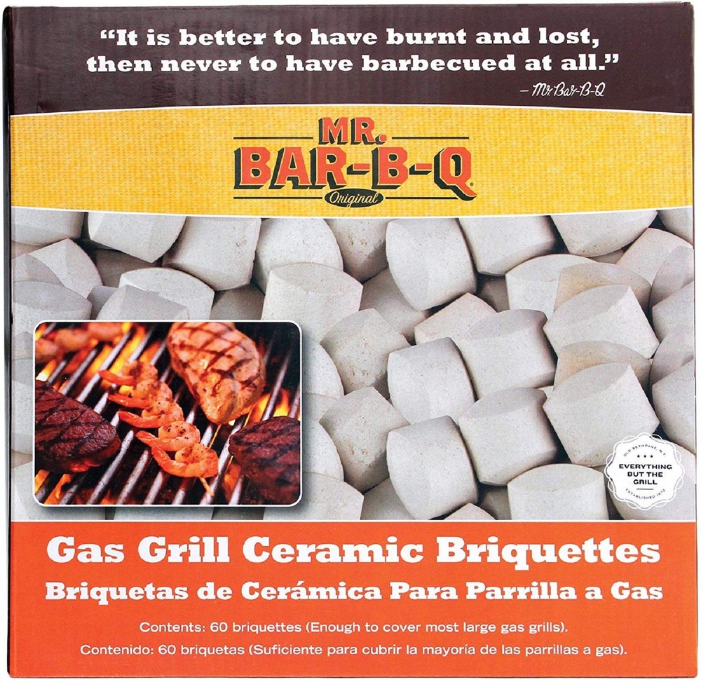 60 Pack Ceramic BBQ Briquettes for Gas Grill Self Cleaning Ceramic Briquettes