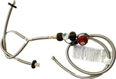 7ft Stainless Braided LP Propane Regulator Hose Dual Tanks Y Splitter Adapter