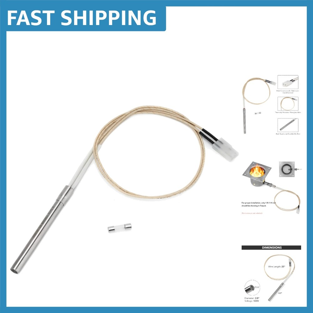 Pit Boss Compatible Grill Igniter – 200W Hot Rod with Fiberglass Wire for Safety