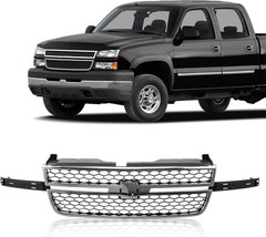 Front Grille Grill Chrome Shell with Black Insert Compatible with 2003-2006 Chev
