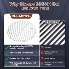 19.5″ 304 Stainless Steel round Grate Replacement for Akorn Kamado