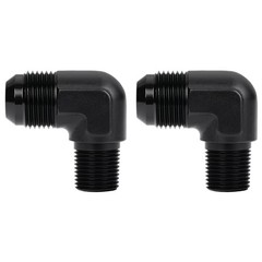 12AN Male Flare to 1/2 NPT Pipe Male 90 12AN to 1/2 NPT Black, 90 Degree – 2PCS