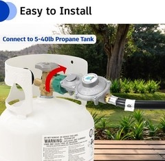 Two Stage Propane Regulator Kit – 5 Ft Hose, Type1 Connector