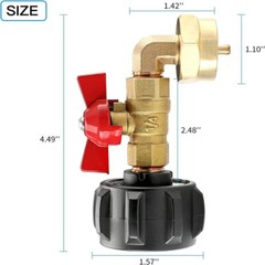Propane Refill Adapter / Hose with ON-Off Control Valve for 1Lb To 20Lb Gas Tank
