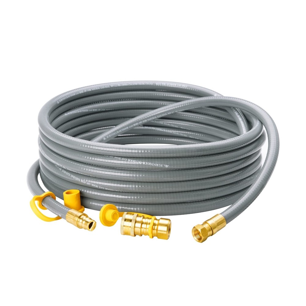 25 Feet 3/8 inch ID Natural Gas Grill Hose with Quick Connect Fittings, Natur…