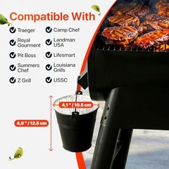 Grease Bucket for Pellet Grill with 20 Grease Bucket 20 Pack Liners with Bucket