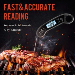 Meat Thermometer Digital, Instant Read ThermometerI 6.1 inches, Black
