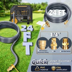 24FT 3/4″ Natural Gas Hose Quick Connect CSA Certified Grill Generator