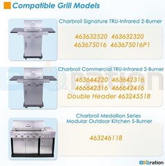Matte Cast Iron Grill Grates 2-Pack for Charbroil TRU Infrared Grills