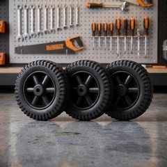 3Pcs Durable Replacement Wheels for Grill Cart Heavy Duty Black Hdpe Outdoor