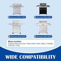 Heat Plates for Monument 4-Burner Covers 41847NG 24367 35633 24633 Gas Grills