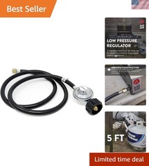 Durable 5ft PVC Propane Hose and Regulator – Perfect Fit for Grills & Heaters