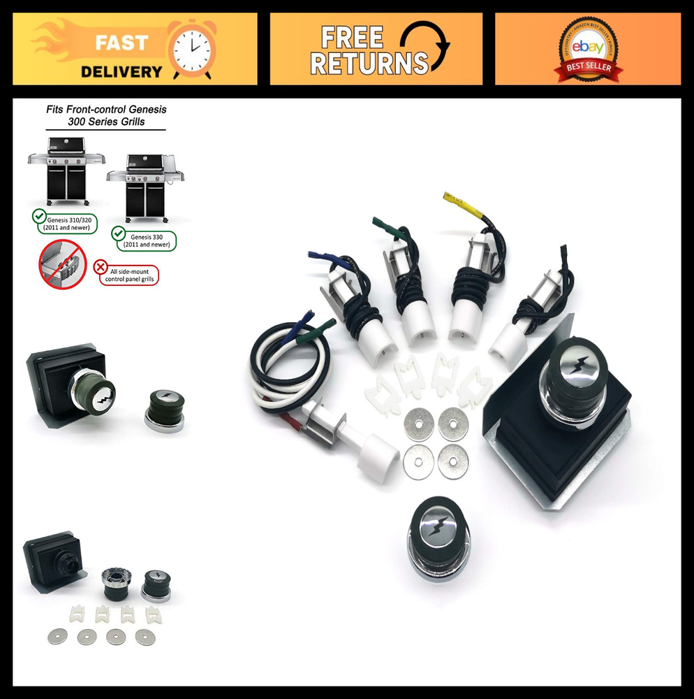 Universal Igniter Kit for Genesis 300 Series Grills – 4-Outlet Ignition Starter