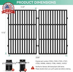 Spirit 300 7638 7639 17.5″ Grill Grates Replacement for Weber Spirit I & II 300