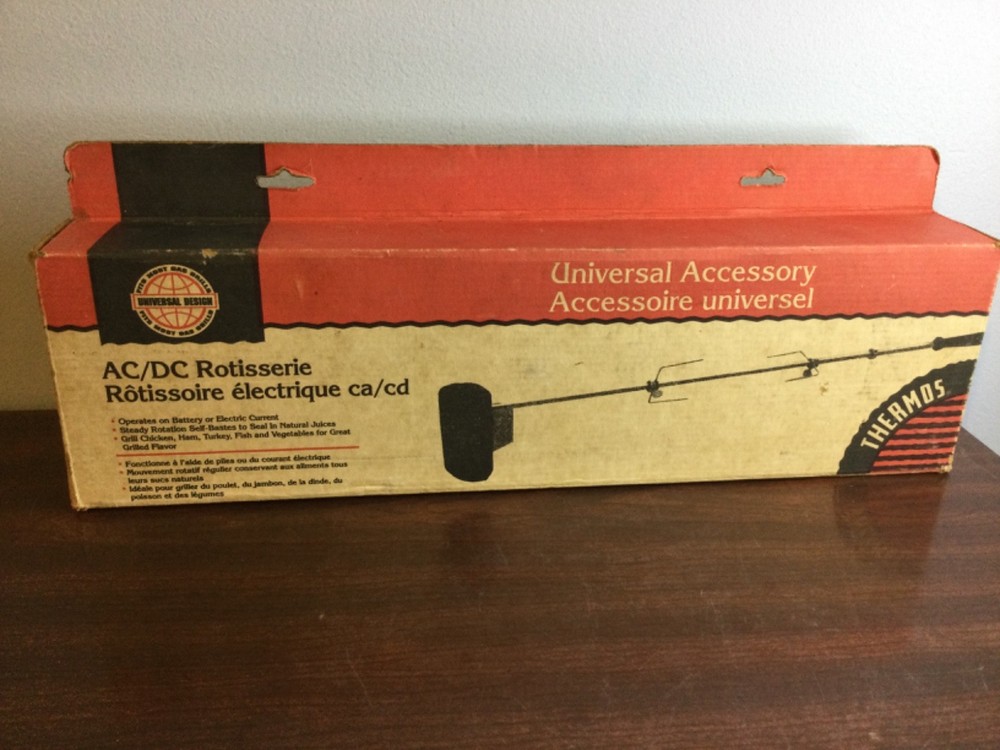 AC / DC Rotisserie THERMOS Universal Accessory Battery Or Electric Current NOS