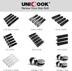 Unicook Grill Heat Plates for Nexgrill 720-0888, 720-0888N, 720-0830H, Backyard,