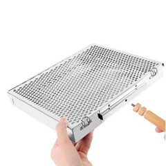 Spacious 25 5 x 30 5 cm Stainless Steel Grilling Plate for Outdoor Use