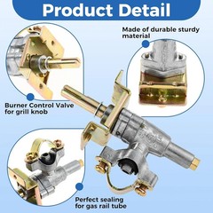 Griddle Burner Valve for Blackstone 36 Gas Grill 1554, Silvery