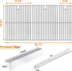 Grill Parts Kit for Nexgrill 5 Burner 720-0882A Gas Grill, Stainless Steel Grill
