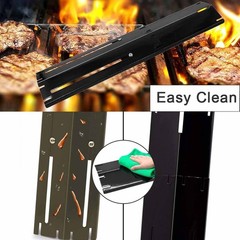 3x Adjustable Porcelain Steel Heat Plate, Heat Tent & Flame Tamer For Gas Grill