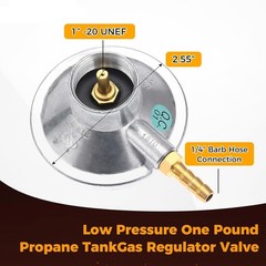 Low Pressure 1LB Propane Tank Gas Regulator Table Top Control Adjustable Valve