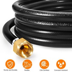 15FT Dual-Stage Propane Regulator & Hose for RV, Generator, Camp Stove, Grill, H