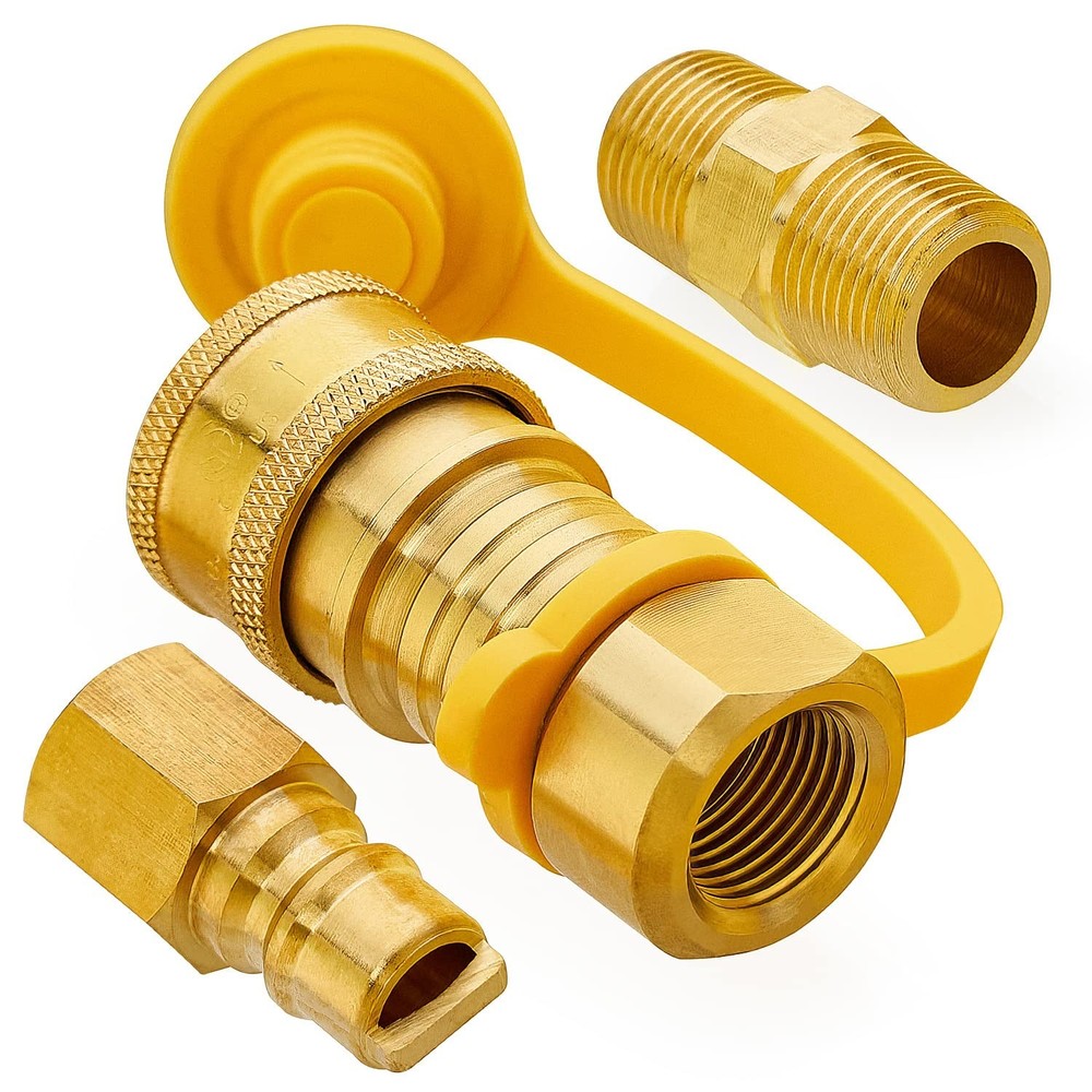 3/8 Inch Solid Brass Natural Gas Propane Quick Connect Fittings LP Gas Hose