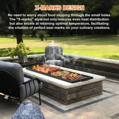 onlyfire Foldable X‑Marks Heavy‑Duty Steel Fire Pit Grate, 44 X 15‑Inch